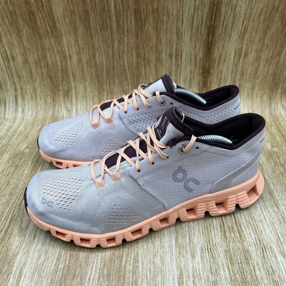 On Cloud X Running Shoes Women's Size 9 Silver/Almond Sneakers 20.99904